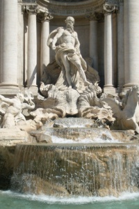 Detalle de Neptuno en la Fontana de Trevi